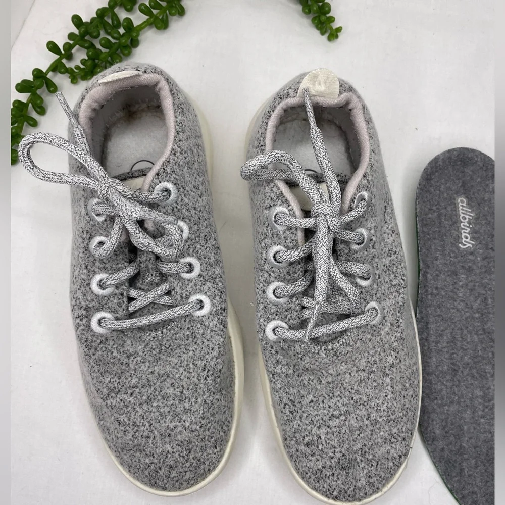 Allbirds wool runners Light dapple grey cream sole womens Tennis Shoe Sz 7. - Picture 2 of 11